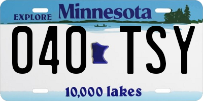 MN license plate 040TSY
