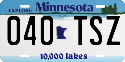 MN license plate 040TSZ
