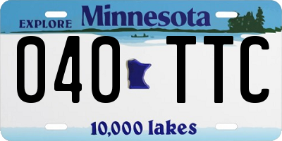 MN license plate 040TTC