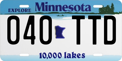 MN license plate 040TTD
