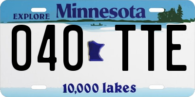 MN license plate 040TTE