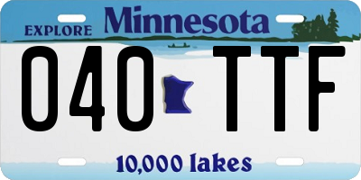 MN license plate 040TTF