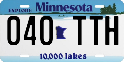 MN license plate 040TTH