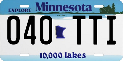 MN license plate 040TTI