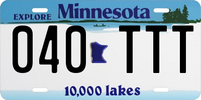 MN license plate 040TTT