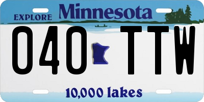 MN license plate 040TTW