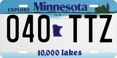 MN license plate 040TTZ