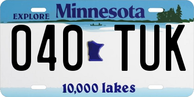 MN license plate 040TUK