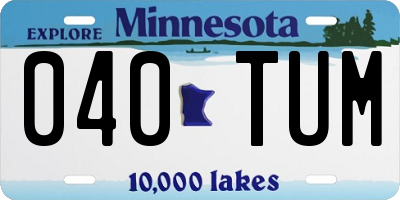 MN license plate 040TUM