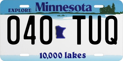MN license plate 040TUQ
