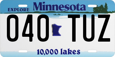 MN license plate 040TUZ