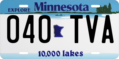 MN license plate 040TVA
