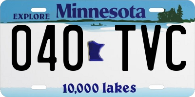 MN license plate 040TVC