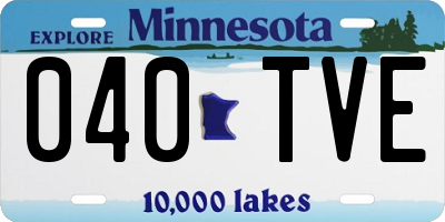 MN license plate 040TVE