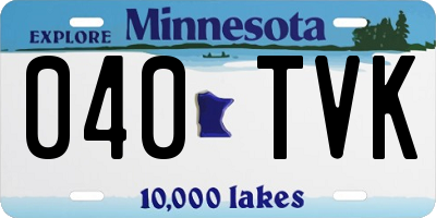 MN license plate 040TVK