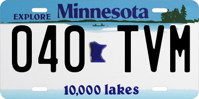 MN license plate 040TVM