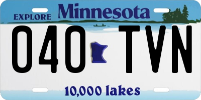 MN license plate 040TVN