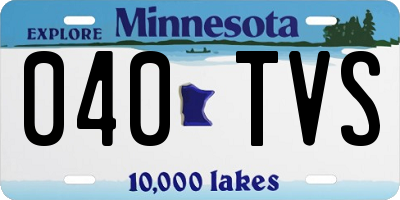 MN license plate 040TVS
