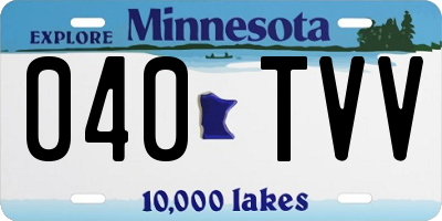 MN license plate 040TVV