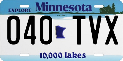 MN license plate 040TVX