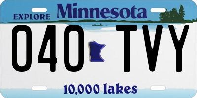 MN license plate 040TVY