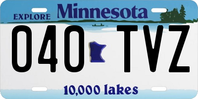 MN license plate 040TVZ