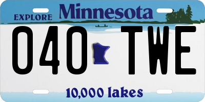 MN license plate 040TWE