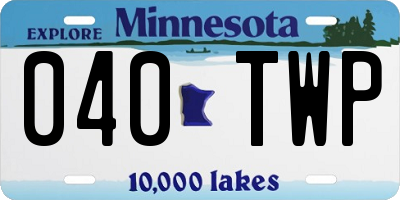 MN license plate 040TWP