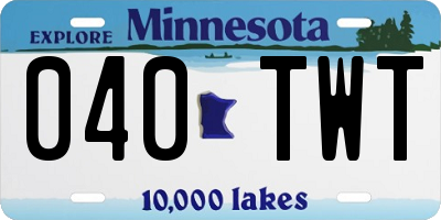 MN license plate 040TWT