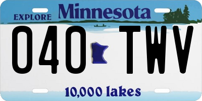 MN license plate 040TWV