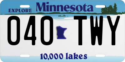 MN license plate 040TWY