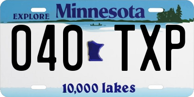 MN license plate 040TXP