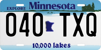 MN license plate 040TXQ