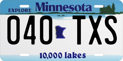 MN license plate 040TXS