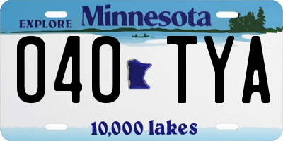 MN license plate 040TYA