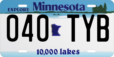 MN license plate 040TYB