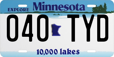 MN license plate 040TYD