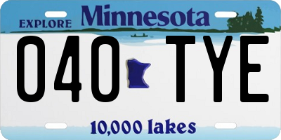 MN license plate 040TYE