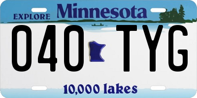 MN license plate 040TYG