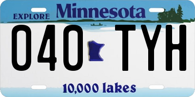 MN license plate 040TYH