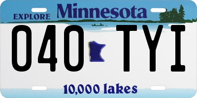 MN license plate 040TYI