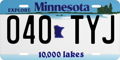 MN license plate 040TYJ