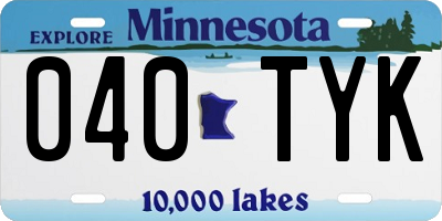 MN license plate 040TYK