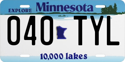 MN license plate 040TYL