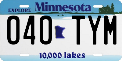 MN license plate 040TYM