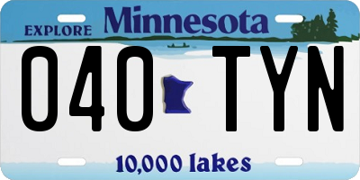 MN license plate 040TYN