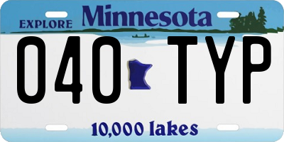 MN license plate 040TYP