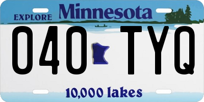 MN license plate 040TYQ