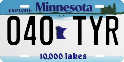 MN license plate 040TYR