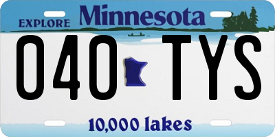MN license plate 040TYS